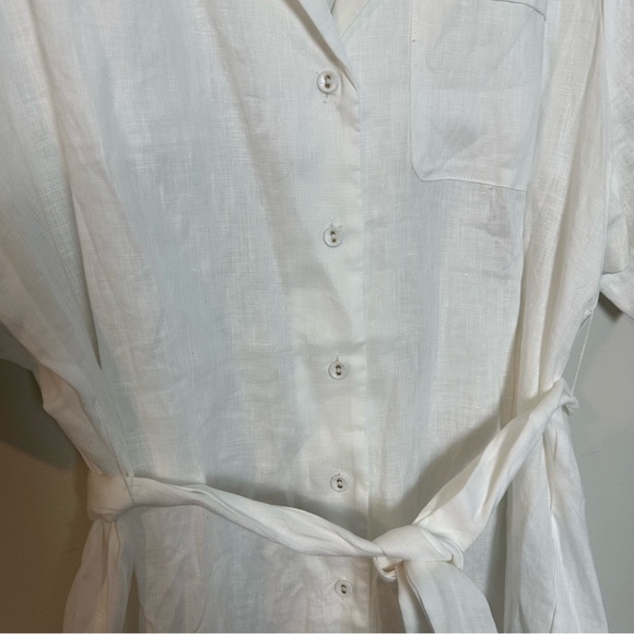 DISSH Dresses Dissh Hoult White Linen Shirt Midi Dress Bridal